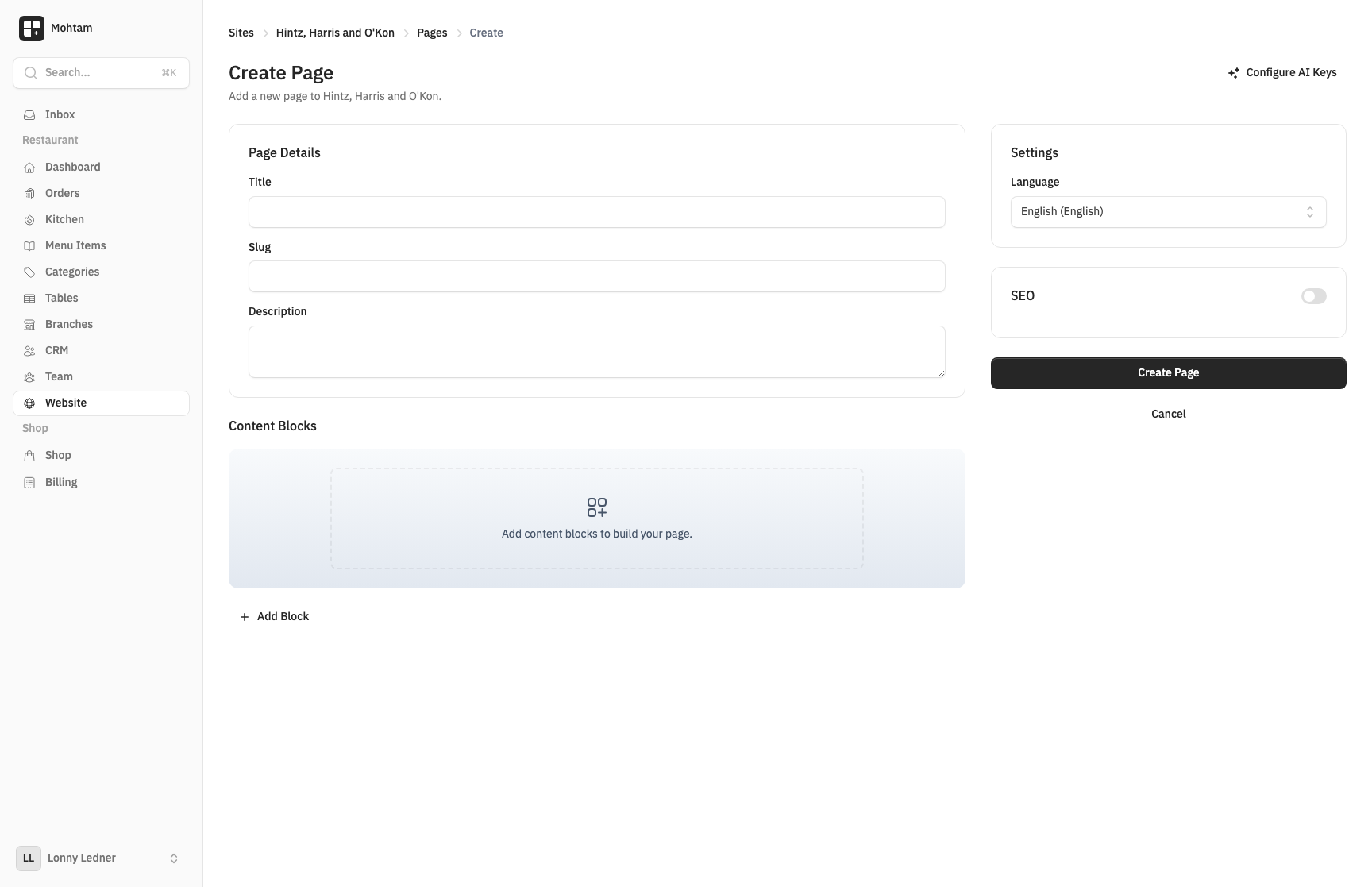 AI content generation