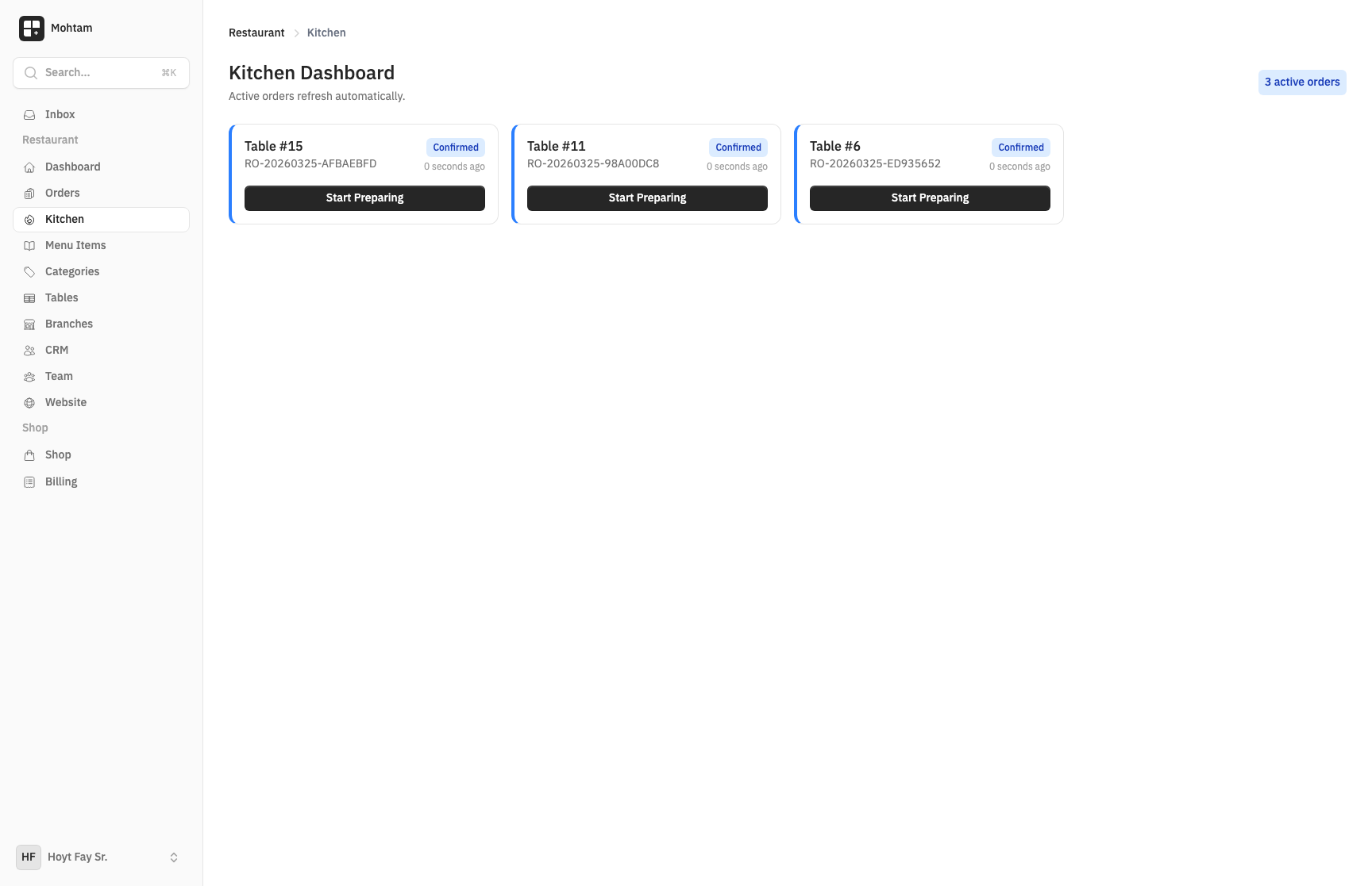 Kitchen display system
