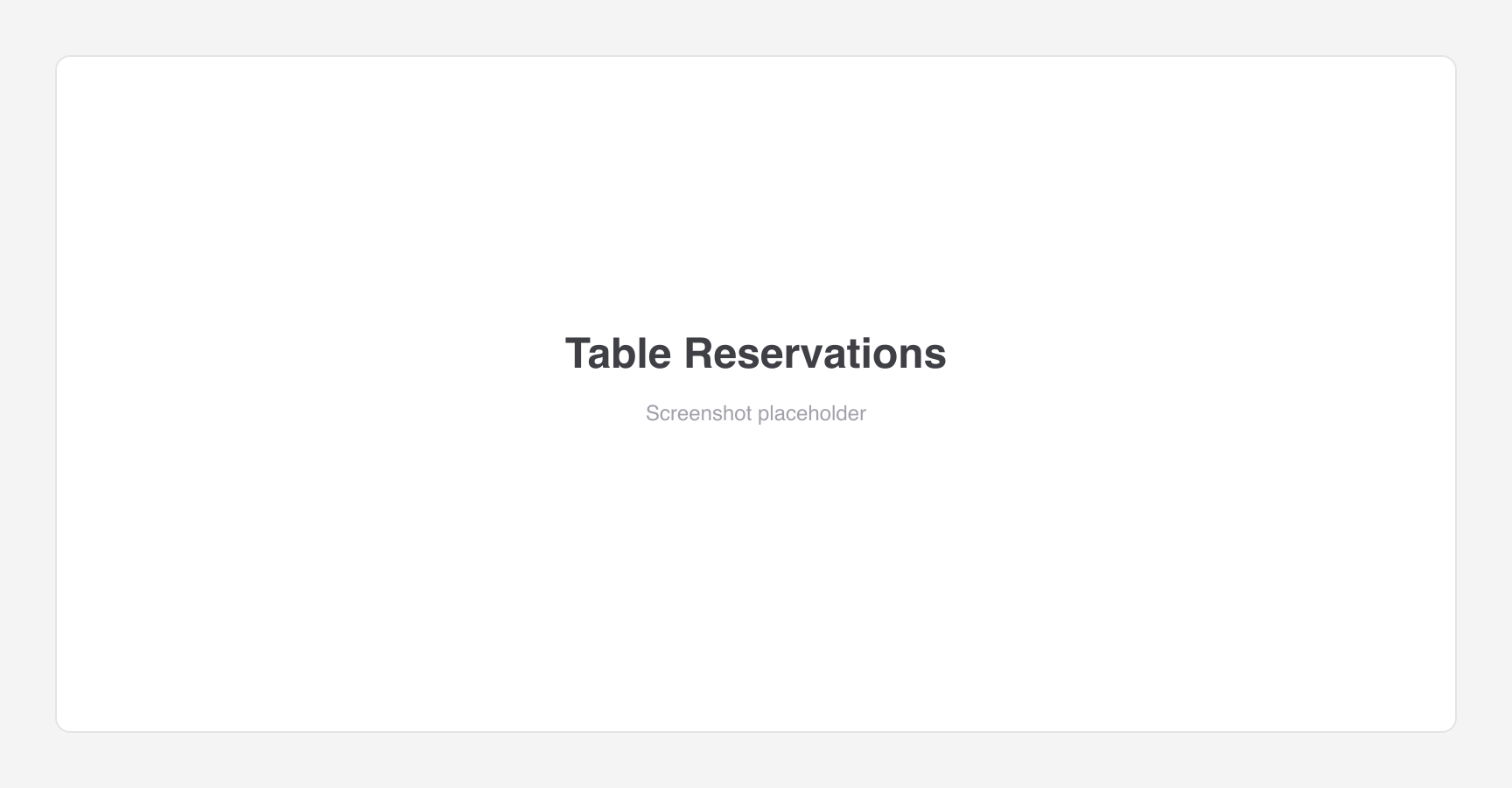 Table Reservations
