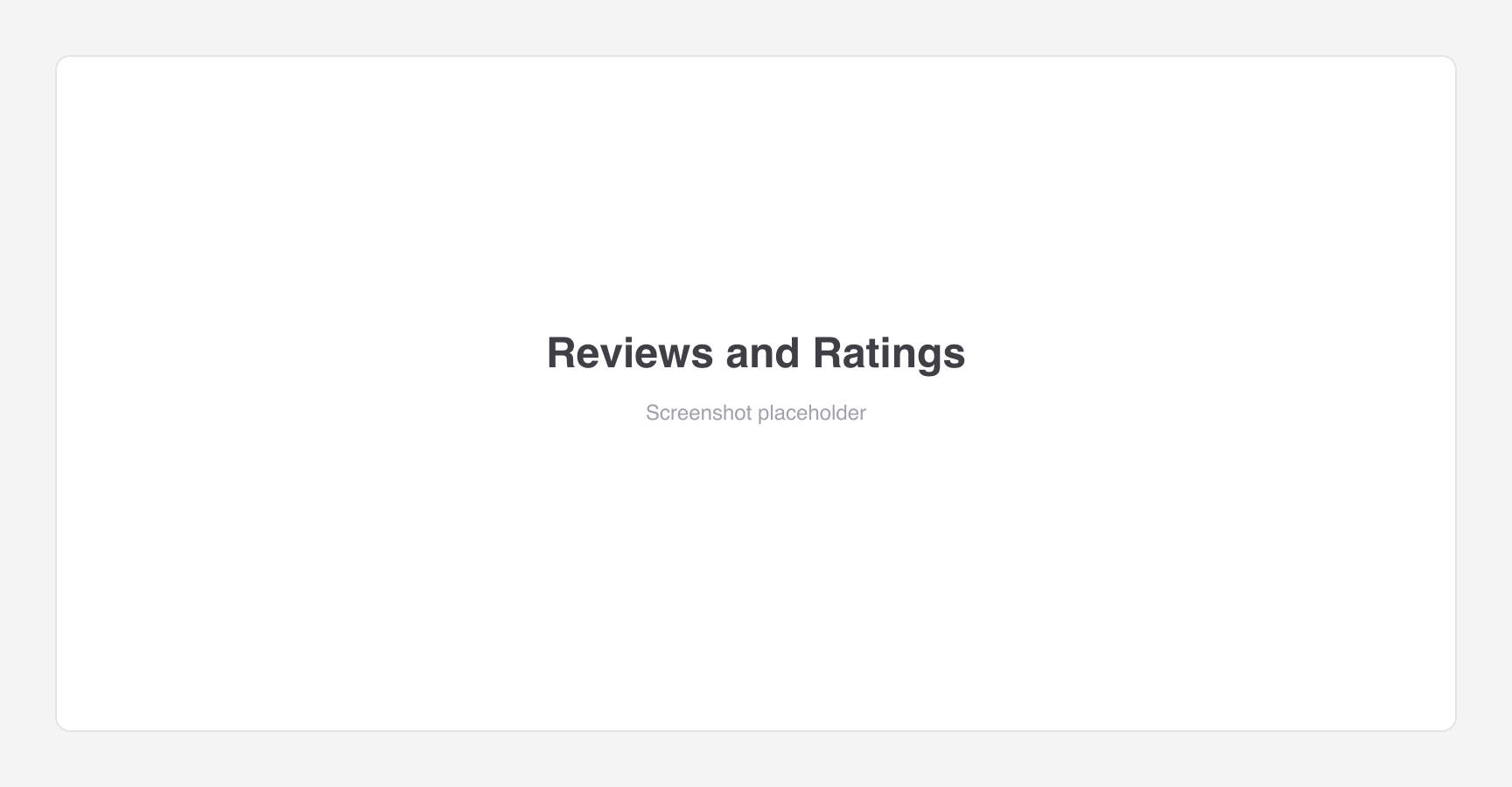 Reviews & Ratings