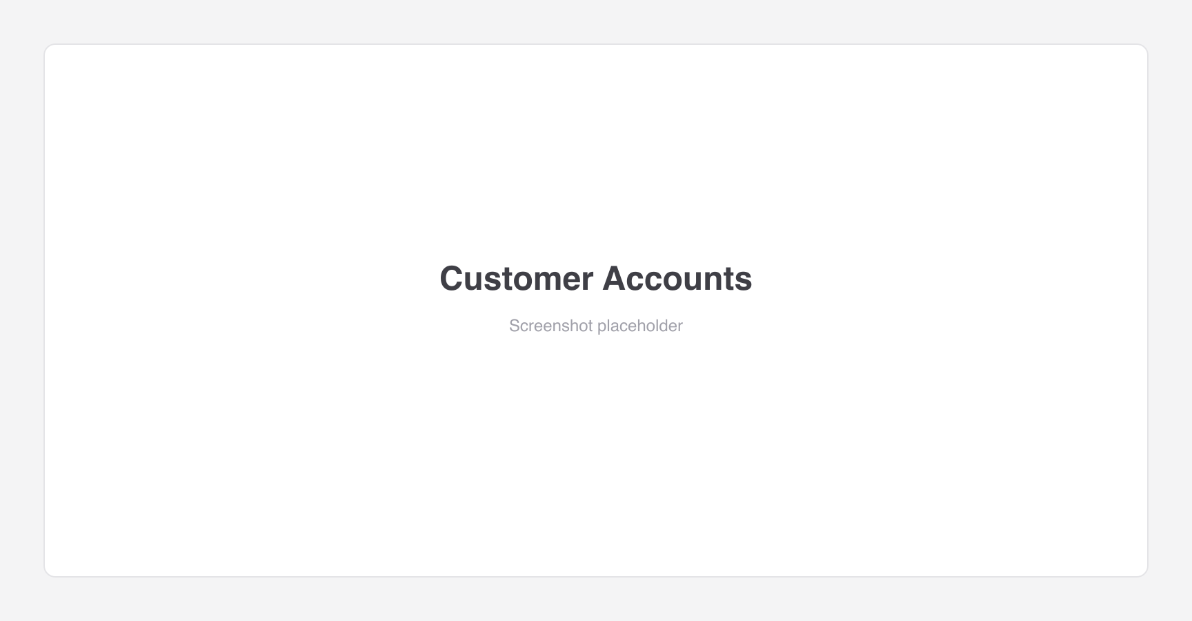 Customer Accounts
