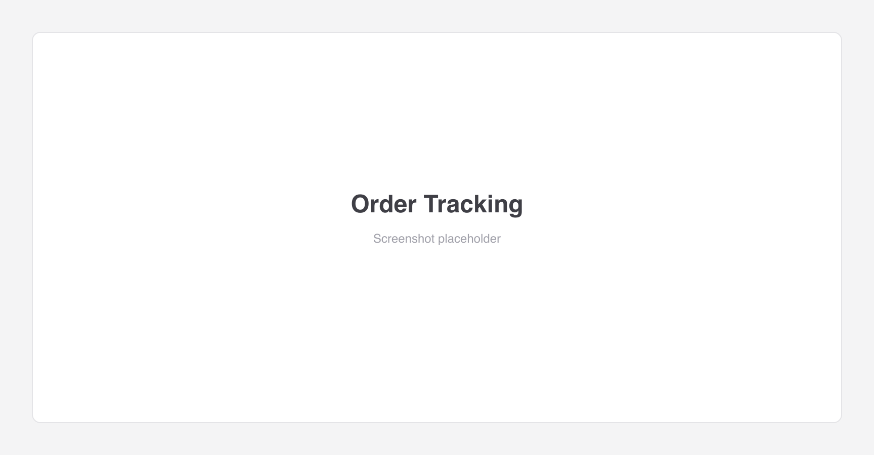Order Tracking