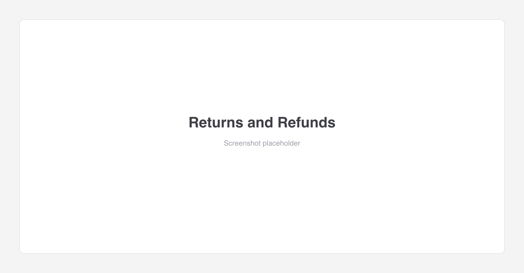 Returns & Refunds